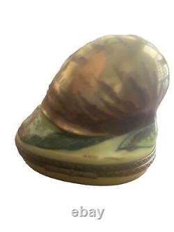 Snail Limoges Box FRANCE Porcelain Gold Brown Green