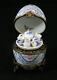 Superior Limoges Trinket Box Egg Tea Set Peint Main Hand Painted 3.5 Mint