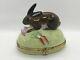 Tiffany Limoges France Peint Main Bunny Rabbit W Carrot Porcelain Trinket Box
