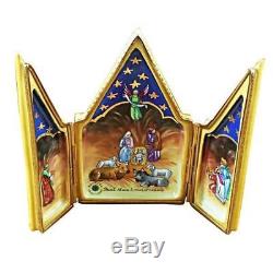 TRIPTYCH NATIVITY France Limoges Boxes Snuff Trinket Box NEW French