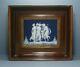 Tharaud Limoges Porcelain Signed Plaque. Group Of Nymphs In Wooden Frame