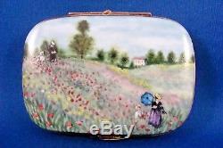 The Poppy Field near Argenteuil Claude Monet FRENCH LIMOGES box