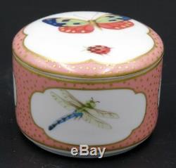 Tiffany & Co. 2000 Porcelain Trinket Box Limoges Butterfly Dragonfly Ladybug