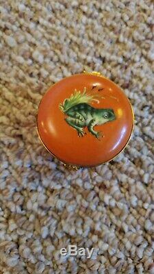 Tiffany & Co. Frog France Hand Painted Porcelain Trinket Pill Box