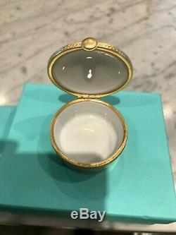 Tiffany & Co Hand Painted Limoges Trinket Box Letter X for FOX NEW with Box Bag