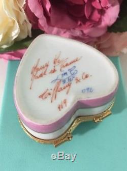Tiffany & Co Heart Hinged Trinket Box Marry Me Private Stock Porcelain Floral