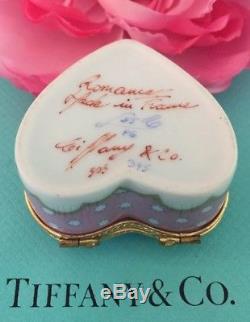 Tiffany & Co Heart Trinket Box Private Stock Limoges Pink Love You Hand Painted