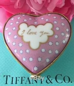 Tiffany Co Heart Trinket Box Private Stock Limoges Pink Love You Signed Numbered