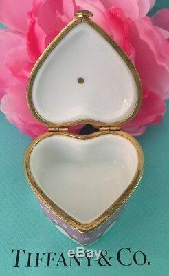 Tiffany Co Heart Trinket Box Private Stock Limoges Pink Love You Signed Numbered
