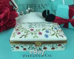 Tiffany Co. Trinket Box Private Stock Floral Limoges France Jewelry 5x3 1/2