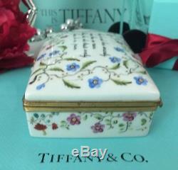 Tiffany Co. Trinket Box Private Stock Floral Limoges France Jewelry 5x3 1/2