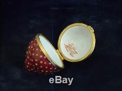 Tiffany Limoges Hand Painted Strawberry Hinged Trinket Box