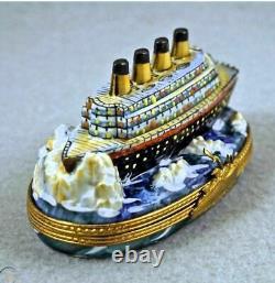 Titanic Boat Limoges Box Authentic Peint Main FRANCE FRENCH BRAND NEW