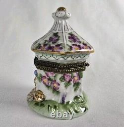 Trinket Box French Limoges Cat Garden Gazebo Design Vintage Gift Decor