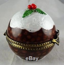 Trinket Box Limoges Eximious Porcelain Dessert Bonbon Truffle Xmas Theme