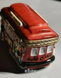 Trolley Limoges Authentic Rare French Hand-Painted Porcelain Collectable Box