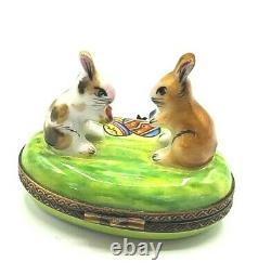 Twin Bunnies Limoges Box RETIRED