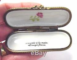 Vintage Antique Limoge Trinket Box Snuff Box Rose Design