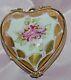 Vintage Rochard Limoges France Heart Box Locket Pendant Hand Painted Floral