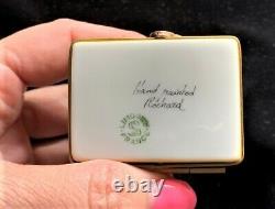VTG LIMOGES FRANCE ROCHARD Peint Main Porcelain BIRDHOUSE Hinged Trinket Box