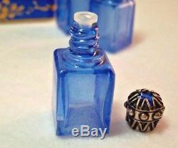 VTG Limoges France Peint Main Blue 6 Perfume Bottle Porcelain Trinket Box