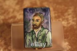 Van Gogh Self-Portrait Limoges Trinket Box Signed One of a Kind Hand Painted