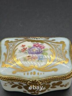 Very small Antique Limoges Trinked box. Hand Painted