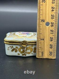 Very small Antique Limoges Trinked box. Hand Painted