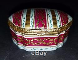 Vintage 1943 Le Tallec France Hand Painted Porcelain Trinket Box