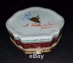 Vintage 1943 Le Tallec France Hand Painted Porcelain Trinket Box