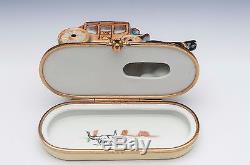 Vintage Artoria Limoges, France Porcelain Trinket Box, Pony Express, Stage Coach
