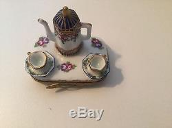 Vintage, Authentic Limoges Porcelain Tea Set Box-mint-france-was $300+now-$130
