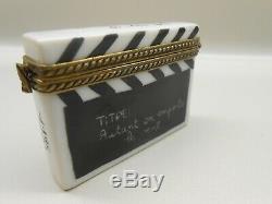 Vintage Authentic Limoges Trinket Box France Film Movie Clapper Board