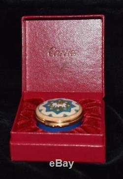 Vintage CARTIER marked -Round Trinket Box with Elephant Made in England MIB