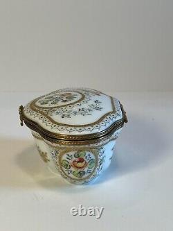 Vintage Cardinet Limoges French Porcelain Enameled Hinged Trinket Box Signed