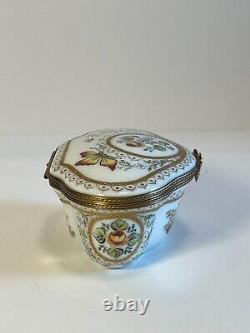 Vintage Cardinet Limoges French Porcelain Enameled Hinged Trinket Box Signed