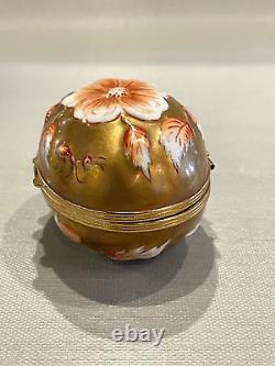 Vintage Chamart Limoges Hand Painted Gilt Egg Trinket Box