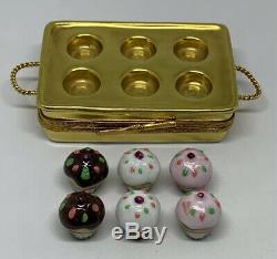 Vintage Cupcake Pan With Cupcakes Limoges Box Signed Made In France MINT