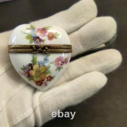 Vintage Flowered Heart Limoges Box- La Gloriette -Beautifull Hand Paint