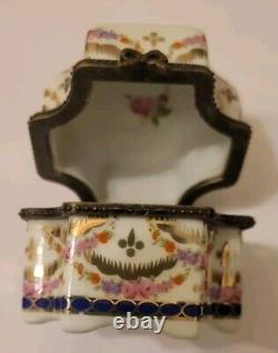 Vintage French Limoges Trinket Casket Gorgeous Floral Perfume Box No Bottles