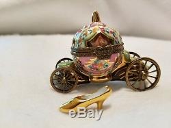 Vintage Genuine Limoge Peint Main Cinderella Trinket Carriage