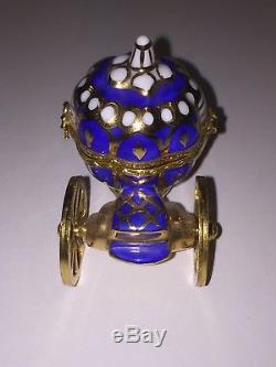 Vintage Genuine Limoges Peint Main Small Trinket Box Cinderella Carriage