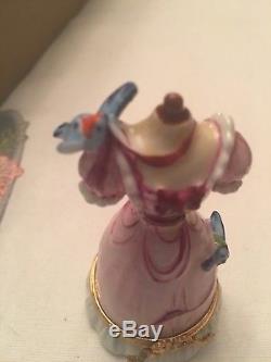 Vintage Genuine Limoges Peint Main Trinket Box Cinderella Dress Broken Wing Bird