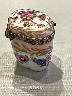 Vintage Hand Painted Signed Porcelain Limoges Trinket Box Numbered #77/500