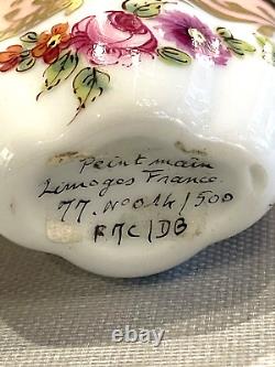 Vintage Hand Painted Signed Porcelain Limoges Trinket Box Numbered #77/500