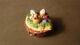 Vintage Hand-painted Easter Egg Chick In Basket W Eggs Fancy Limoges Trinket Box