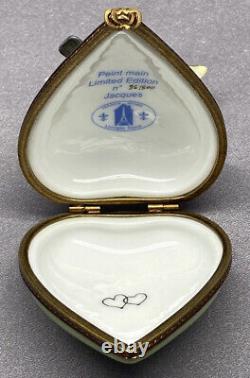 Vintage Jacques Limoges Peint Main Limited Edition Love Bird Kissing Trinket Box