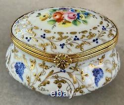 Vintage Le Tallec Porcelain Trinket Box Colorful & Detailed 3