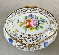 Vintage Le Tallec Porcelain Trinket Box Colorful & Detailed 3