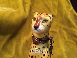 Vintage Limoges 1980's CHEETAH BOX-HAND-PAINTED COLLECTIBLE
